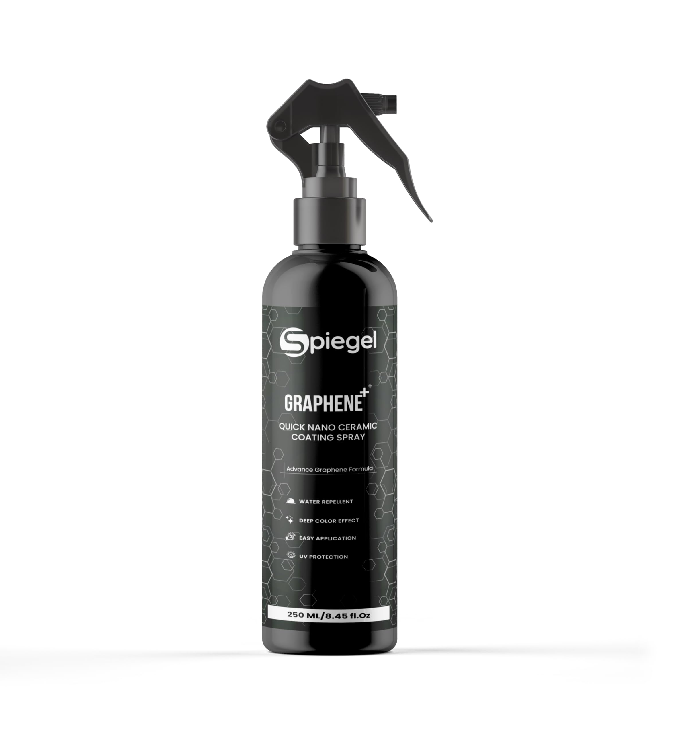 Spiegel Graphene+ Ceramic Coating Spray - Ultimate Hydrophobic Shield for Cars | Easy DIY | Extreme Gloss & Durability | UV Protection | 250 ML