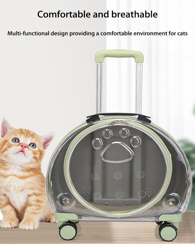 Transportín Transparente con Burbuja para Gatos con Ruedas, Transportín para Perros con Tapetes, Transportín Rodante para Mascotas, Mochila Transportadora para Mascotas con Ruedas De Carrito (Size :
