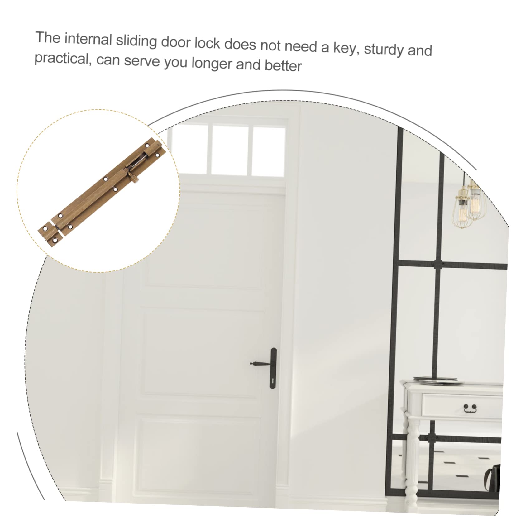 OSALADI 3pezzi Serratura Scorrevole Rame Antico Chiusura Per Porte e Finestre Sicurezza Per Interni Ed Esterni Design Elegante e Resistente Facile Installazione e Massima Durata