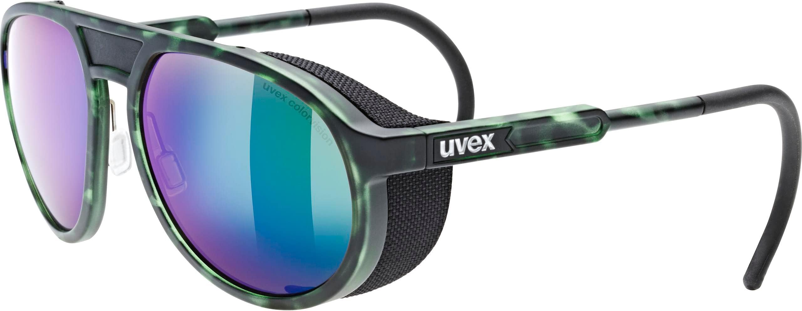 contrast enhancing sports sunglasses for hiking/running with UV protection, for women & men, mtn classic CV, Green Matte Tortoise/Green, one size