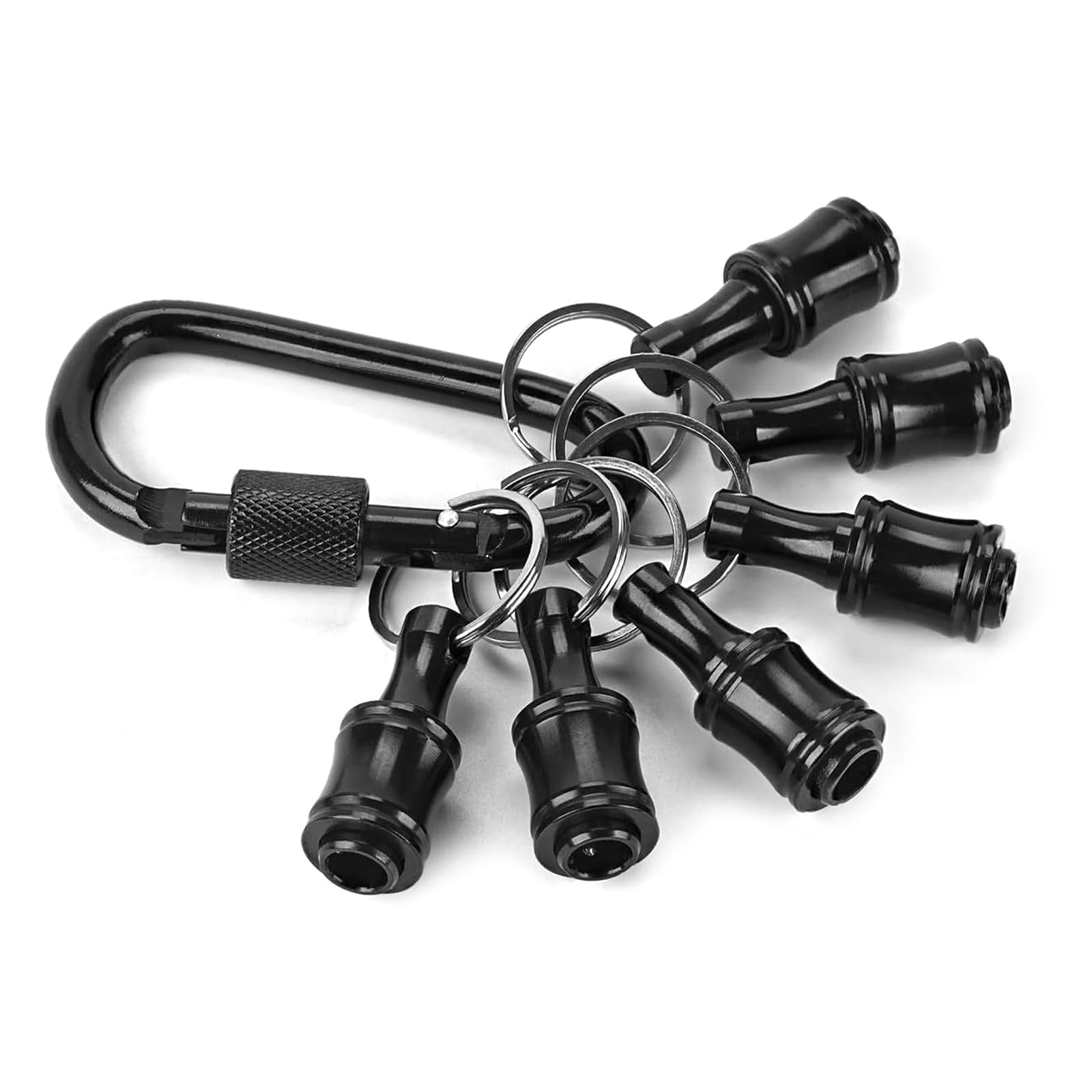 LIUZIKUN Screwdriver Bit Holder Tool Set 6Pcs Keychains with Keychains Nut Adapters and Belt Clip,Quick Releases