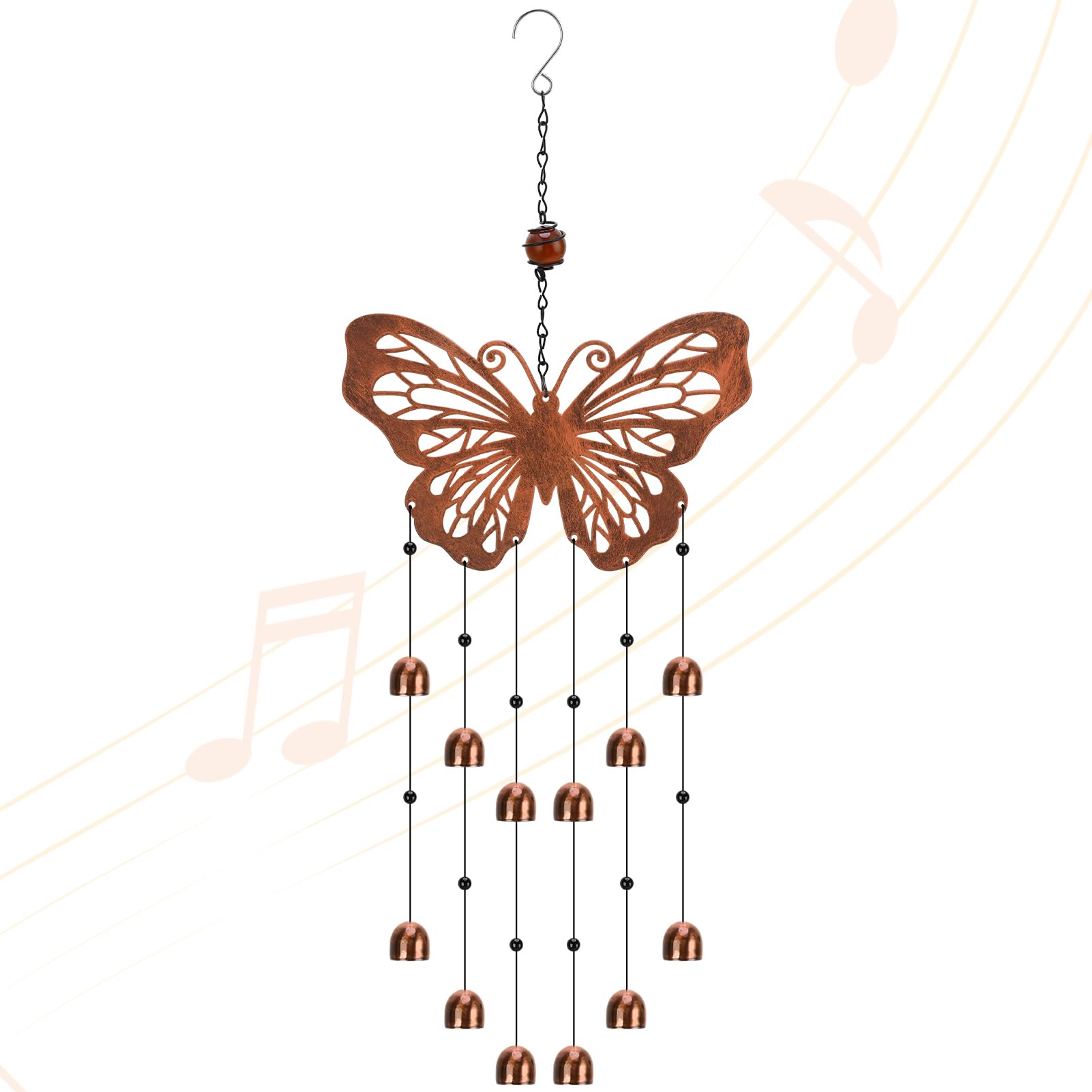 saerryor Butterfly Metal Wind Chimes, Wind Chimes for Outdoor, Indoor, Birthday Festival Gifts, Garden Decor, for Women Men Memorial Gift