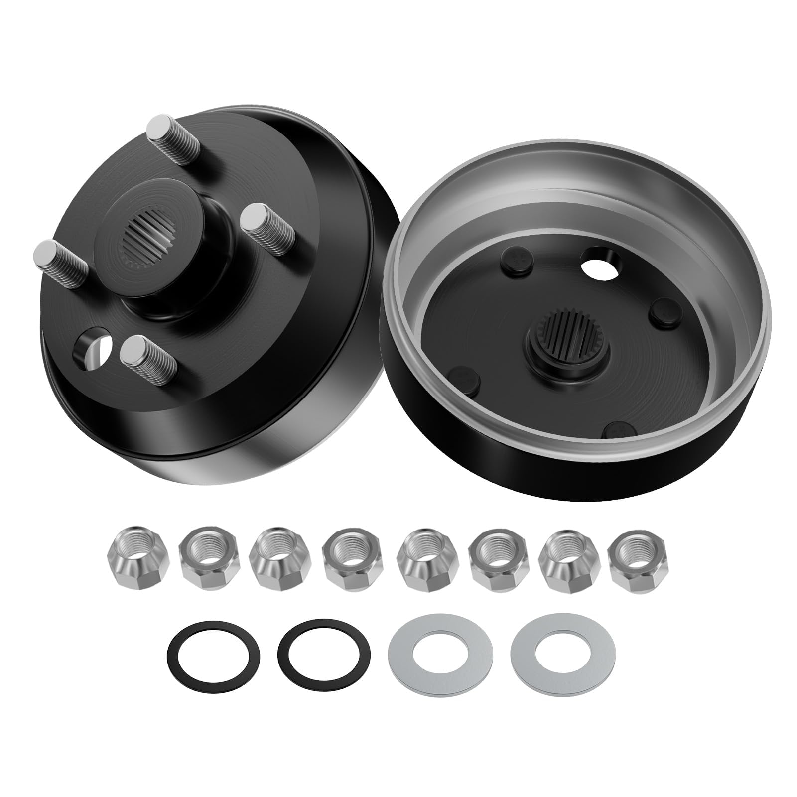 CLUBRALLY Golf Cart Large Hole Fine Splined Brake Drum Kit, Fits 1991-Up Gas EZGO and 1996-Up Columbia, OEM#21807-G1, 41843-94 (2 PCS)