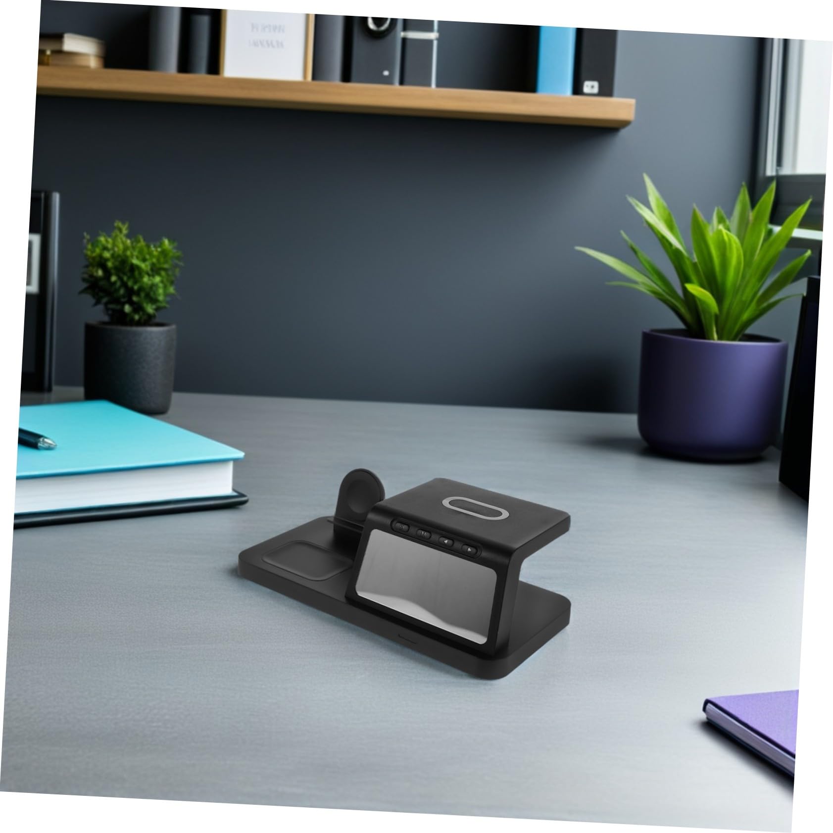 Tofficu 15w Caricabatterie Wireless Per Cellulari Stazione Di Ricarica Per Orologio Dock Di Ricarica Portatile Per Comodino Dock Wireless Da Scrivania Da Viaggio