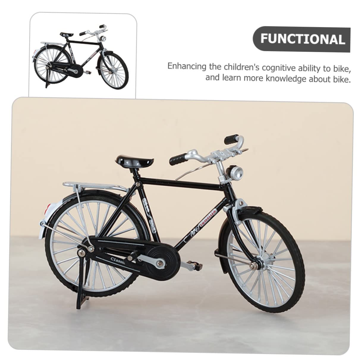 PRETYZOOM Bike Model for Desk Vintage Bicycle Ornament Iron Art Miniature Figurine Home Decor