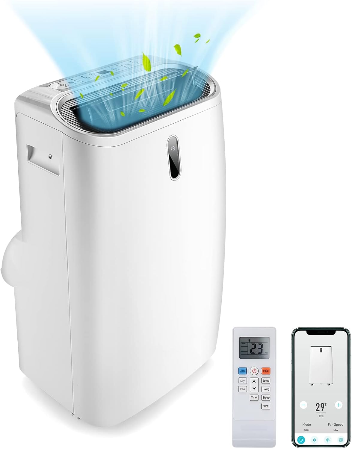 GOPLUS 4-in-1 Mobiles Klimagerät, Mobile Klimaanlage mit Kühlen ...