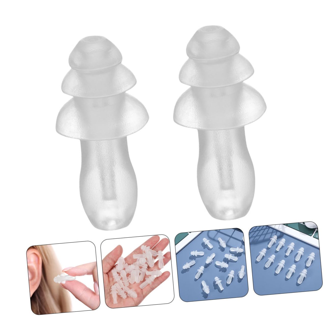 Gatuida 250pares Tapones De Oído De Silicona Transparente Para Reducción De Ruido Reutilizables Impermeables y Flexibles Para Estudiar y Proteger Del Ruido Ruidosos