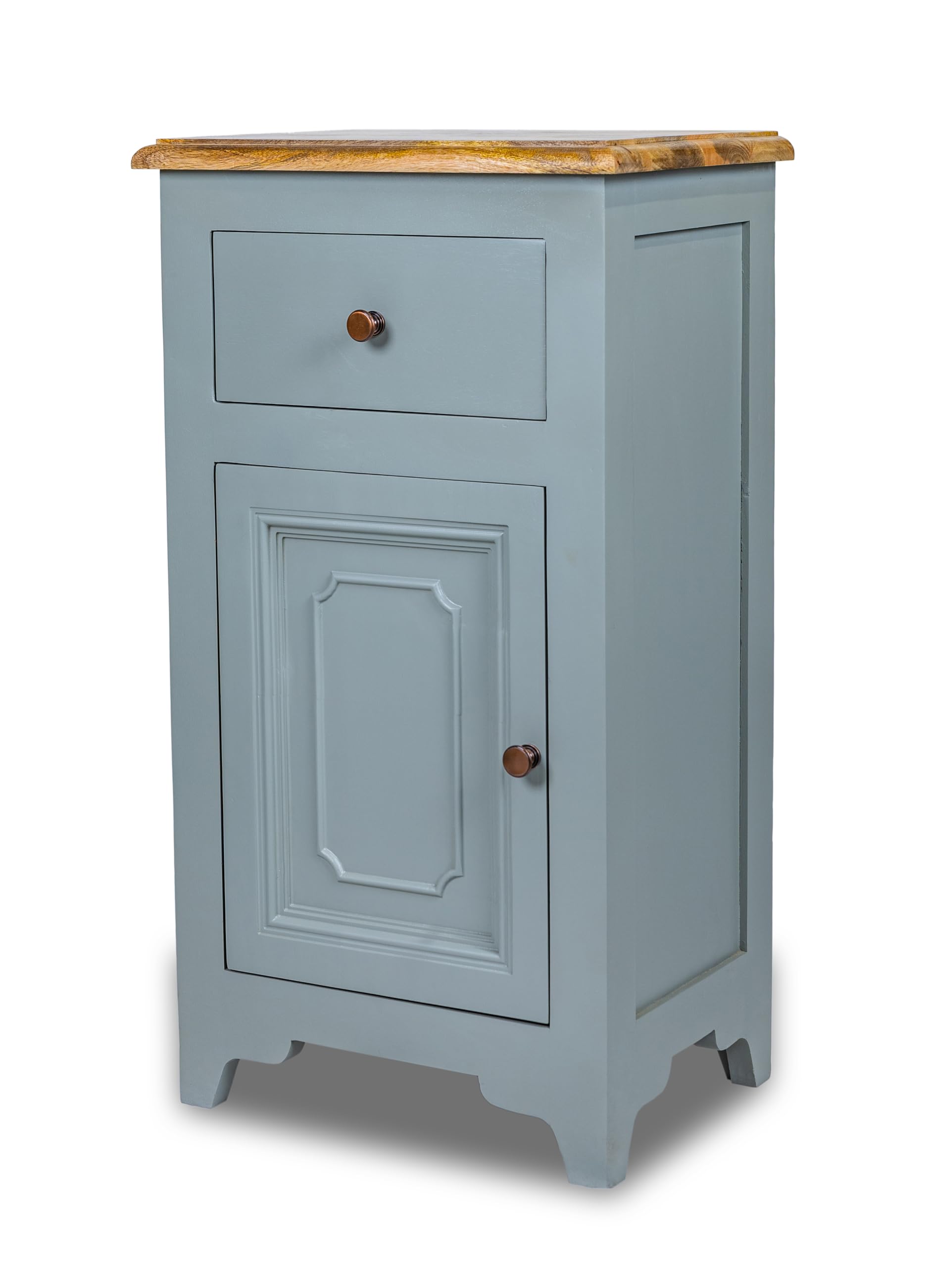 Eleanor Small Cabinet in Grey & Natural Finish, Solid Mango Wood Storage Cabinet (18L x 13W x 33H Inch) for Living Room & Bedroom-image-25