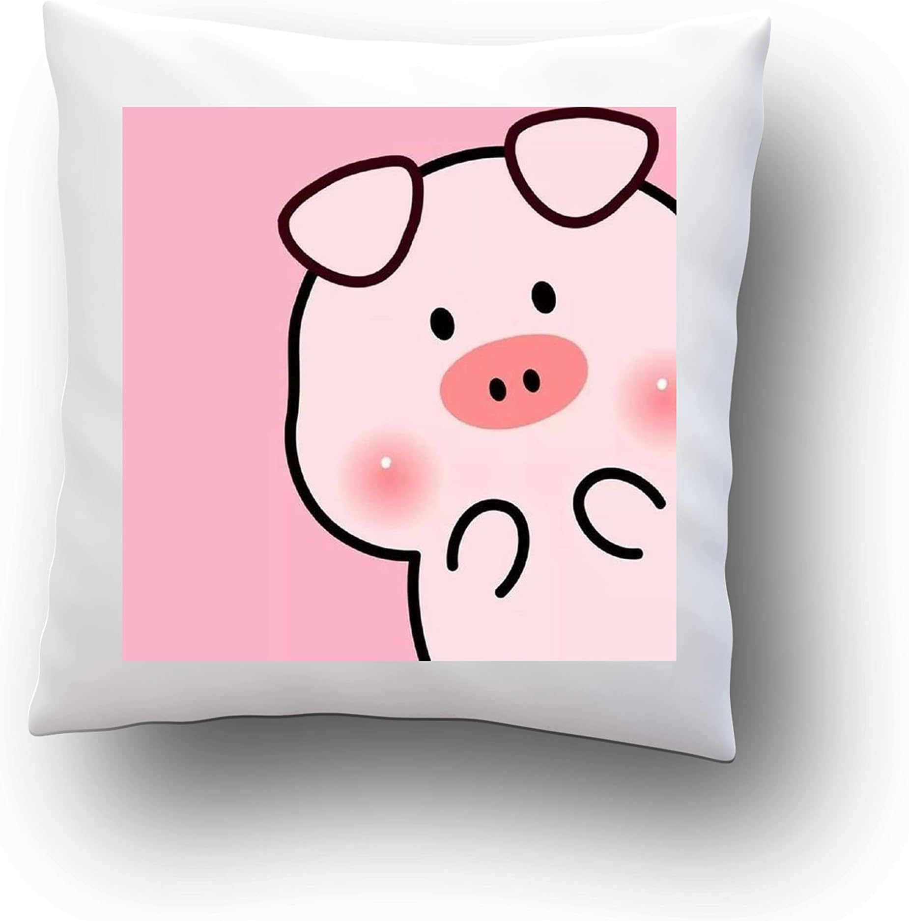 CRAFT MANIACS Piggy Staring at You 16*16 INCHES Pillow with Filler | Officially Licensed Bare Bear Merch