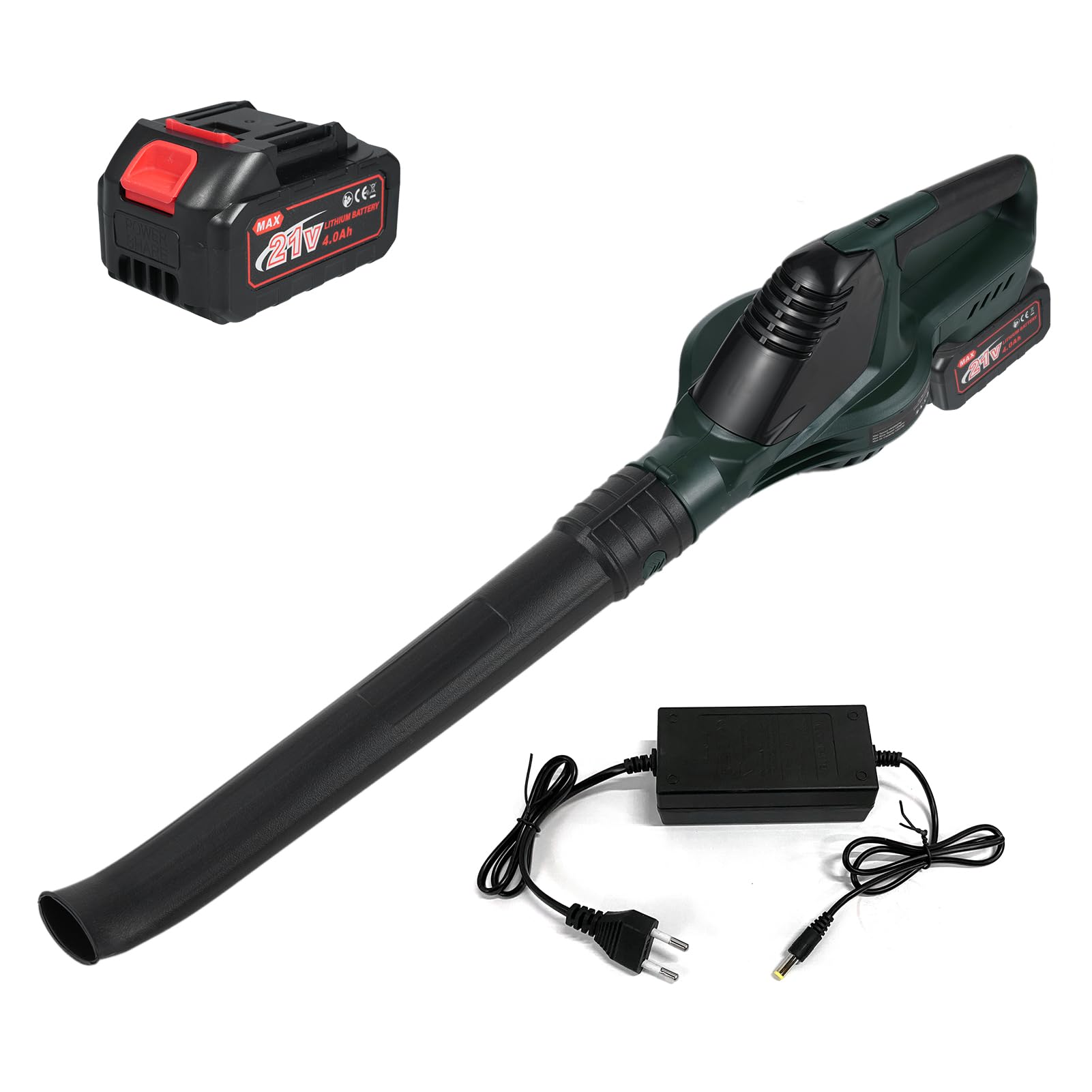 Soffiatore per foglie 120CFM/100MPH Soffiatore per foglie elettrico 21V Alimentato a batteria 5 modalità di velocità Adatto per la cura del prato Pulizia del garage del marciapiede del cortile