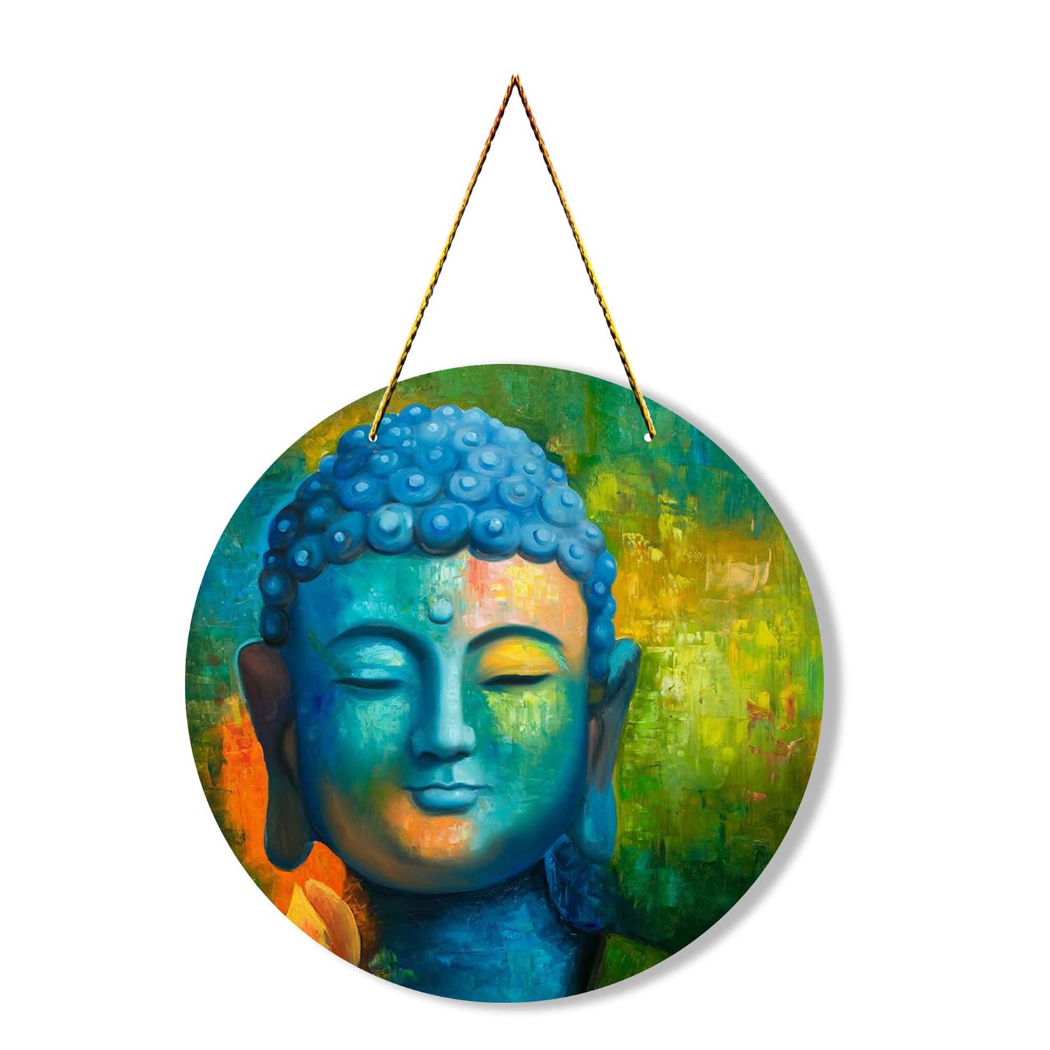 Charmör Buddha Wall Hanging For Home Decoration Living Room Decor Kids Room Kitchen Bedroom House Decorative Items Wooden Wall Hanger Door Hanging Buddha Paintings Balcony Decor WH1818