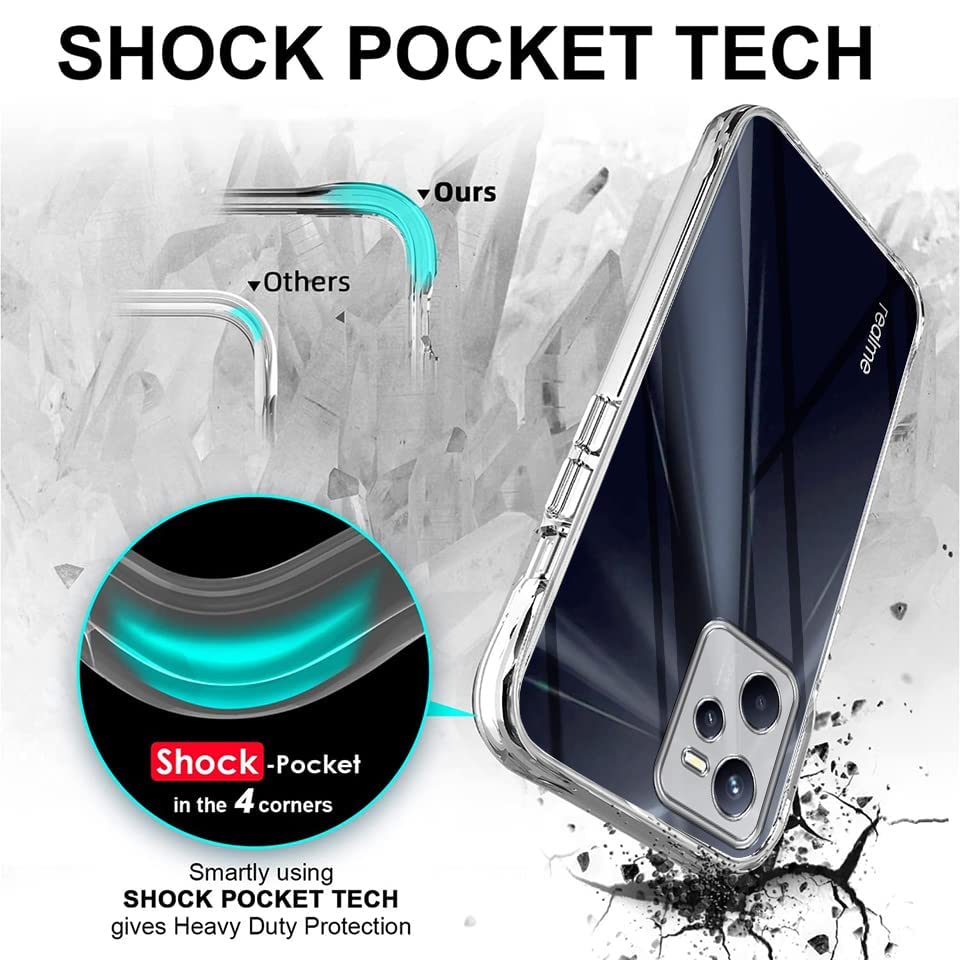 Image of Jkobi Back Cover Case for Realme C35 (Silicone Crystal Clear | Pure Camera Protection | Soft and Flexible for Charger and Headphone sockets | Shockproof Bumpers | Transparent)