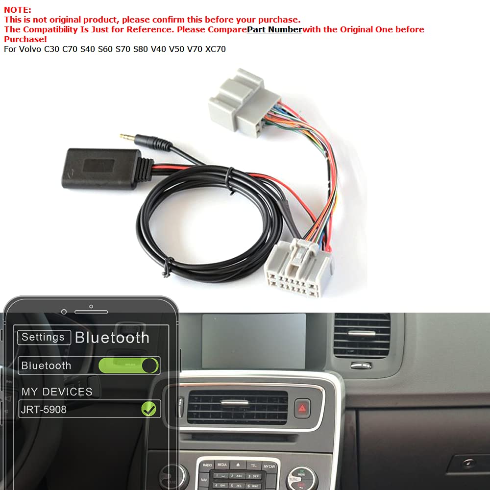 Cable Adaptador Auxiliar Bluetooth para Coche, Accesorios electrónicos, Compatible con C30/S40/V40/V50/S60/S70/C70