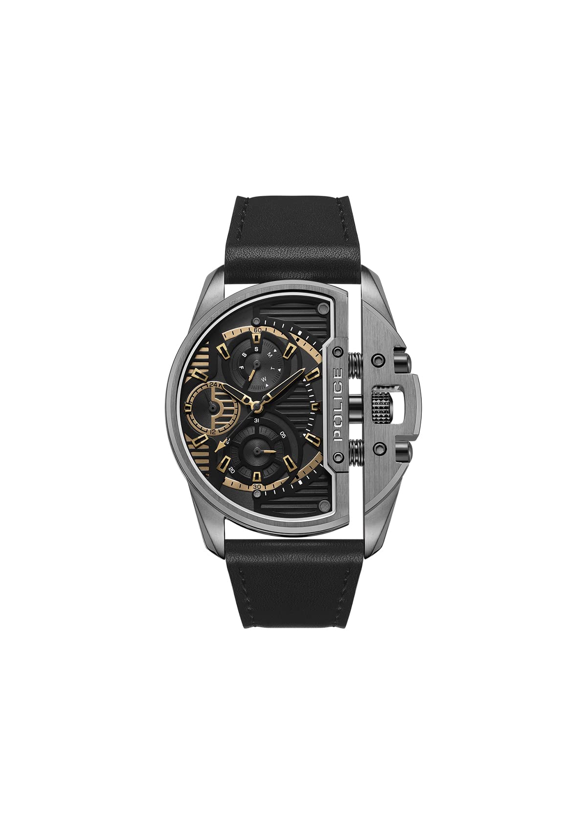 POLICE Mens 48 mm Extreme Rebel Grey Dial Leather Analog Watch - PLPEWJF2203601 (B09XXXQ7P7) Amazon Price History, Amazon Price Tracker
