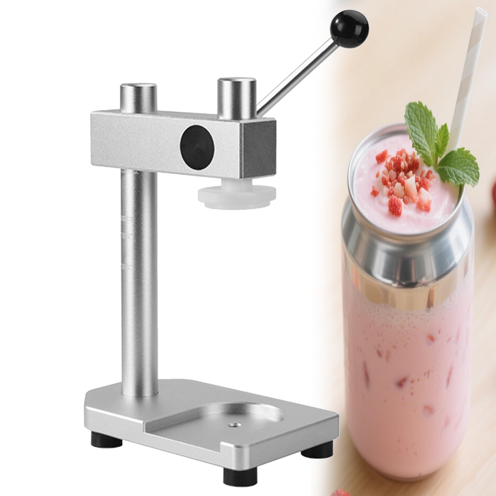 YXZYFPP Manual Can Sealer Machine Commercial Tin Cup Sealer Adjustable Drink Can Seamer Tool for 250ml-700ml Jars for Sealing Height and Diameter 2.01in blue (Silver)