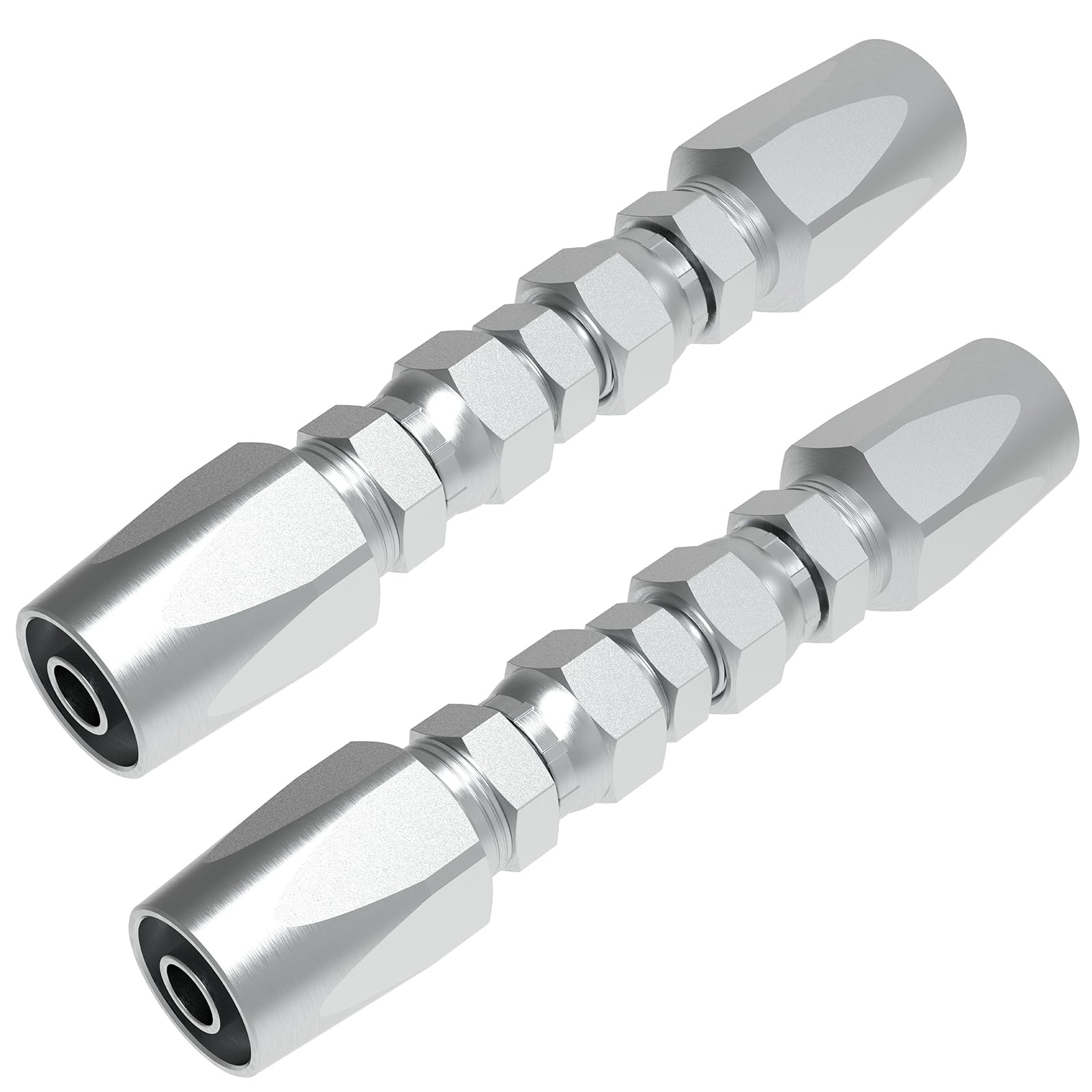 2PCS Reusable Hydraulic Hose Field Repair Kit 1/2 '' for Hydraulic Hose Crimper Fittings Size #08