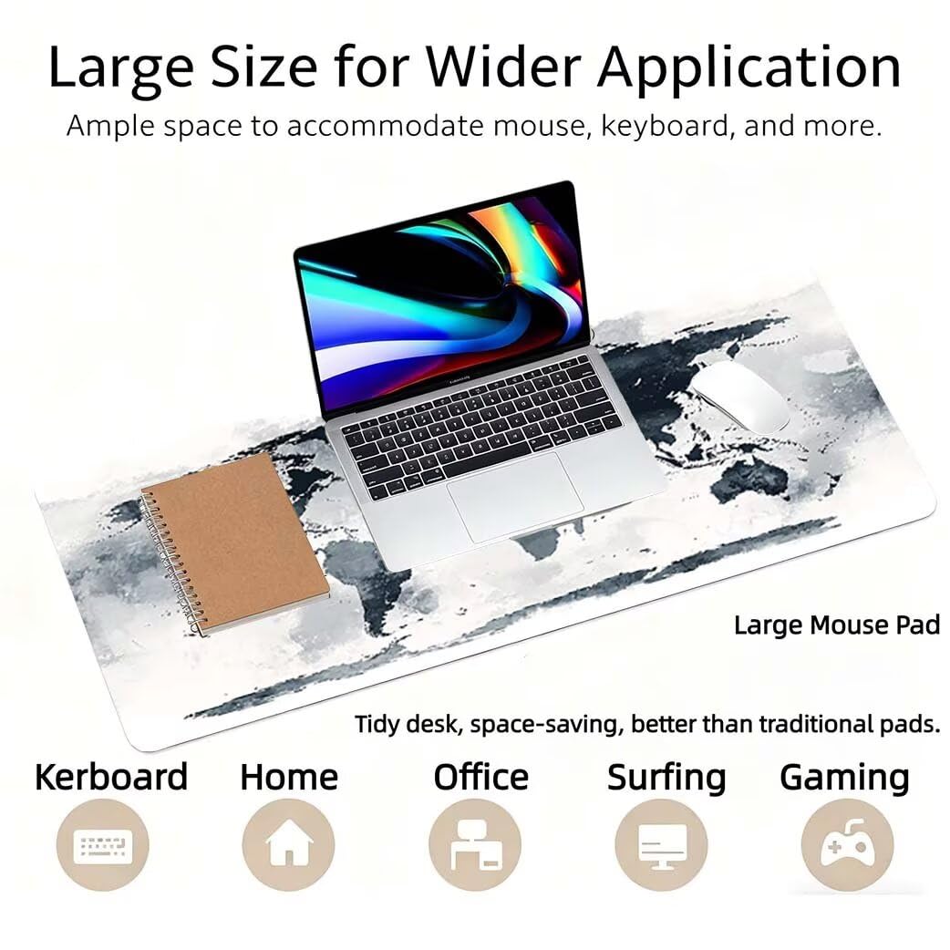 Lpfieonn Rosa Großes Schreibtischunterlage, XXL Schreibtischunterlagen, Beige XXL Wasserdicht Gaming Mousepad mit Vernähter Rand und Rutschfeste Gummibasis, für Laptop/Hause/Büro 120x60cm PF-3089