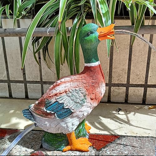 ZYZSY Fontaines pour bassins d'animaux, cracheurs d'étang pour Petits étangs, Gargouille de Canard avec Pompe, pour Donner Vie à Votre Bassin de Jardin(Green)