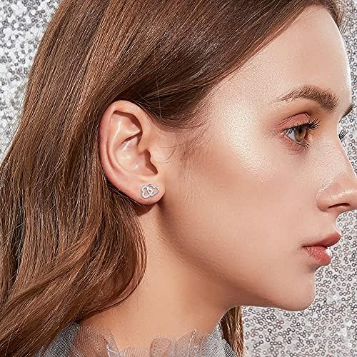 VANSZA Women Earrings 925 Sterling Silver Heart Stud Earrings Fashion Women Jewelry gift for Women Girl