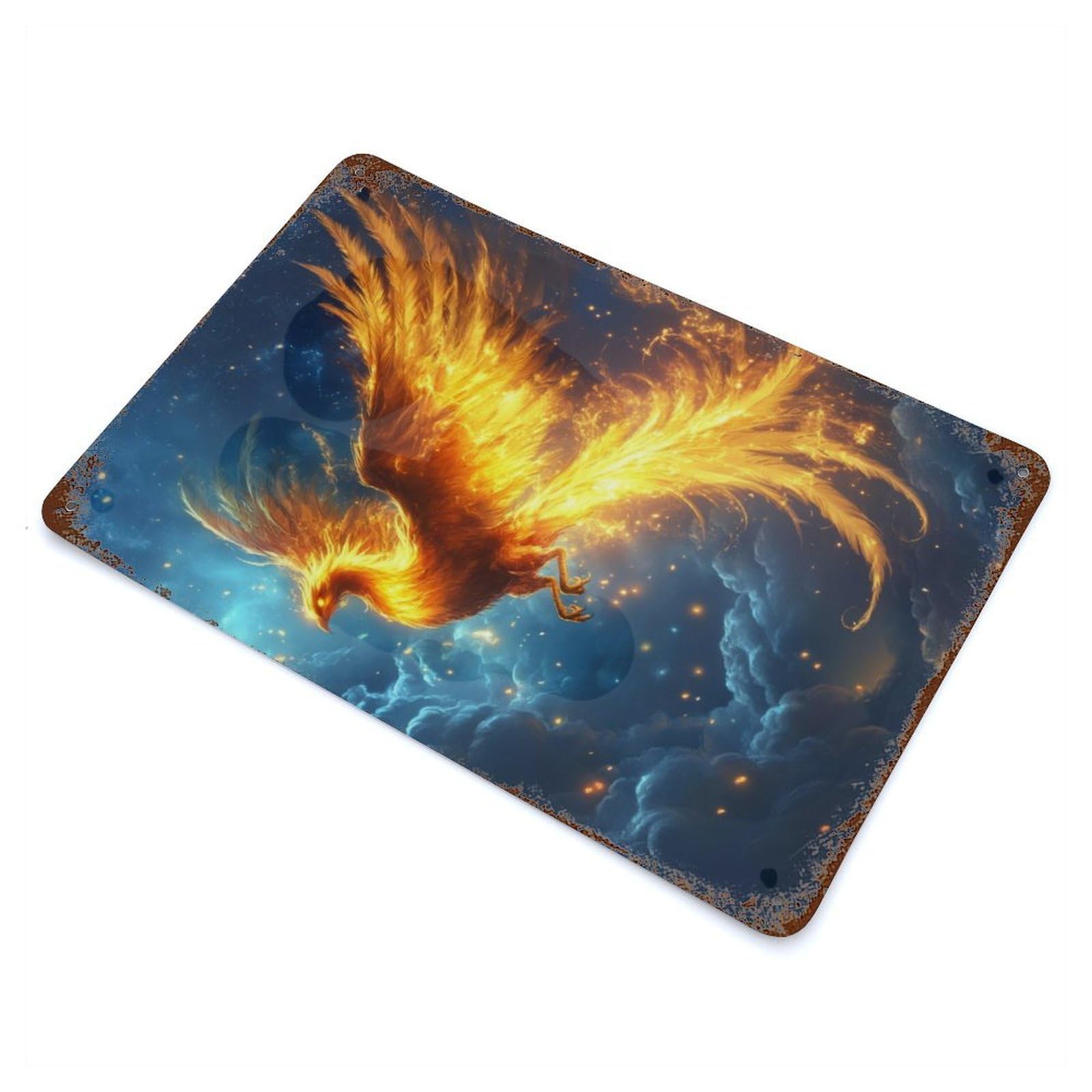Phoenix in Flight Decorative Tin Sign 11.8"x7.9", Old School Wall Decor for Garage, Pub Or Kitchen