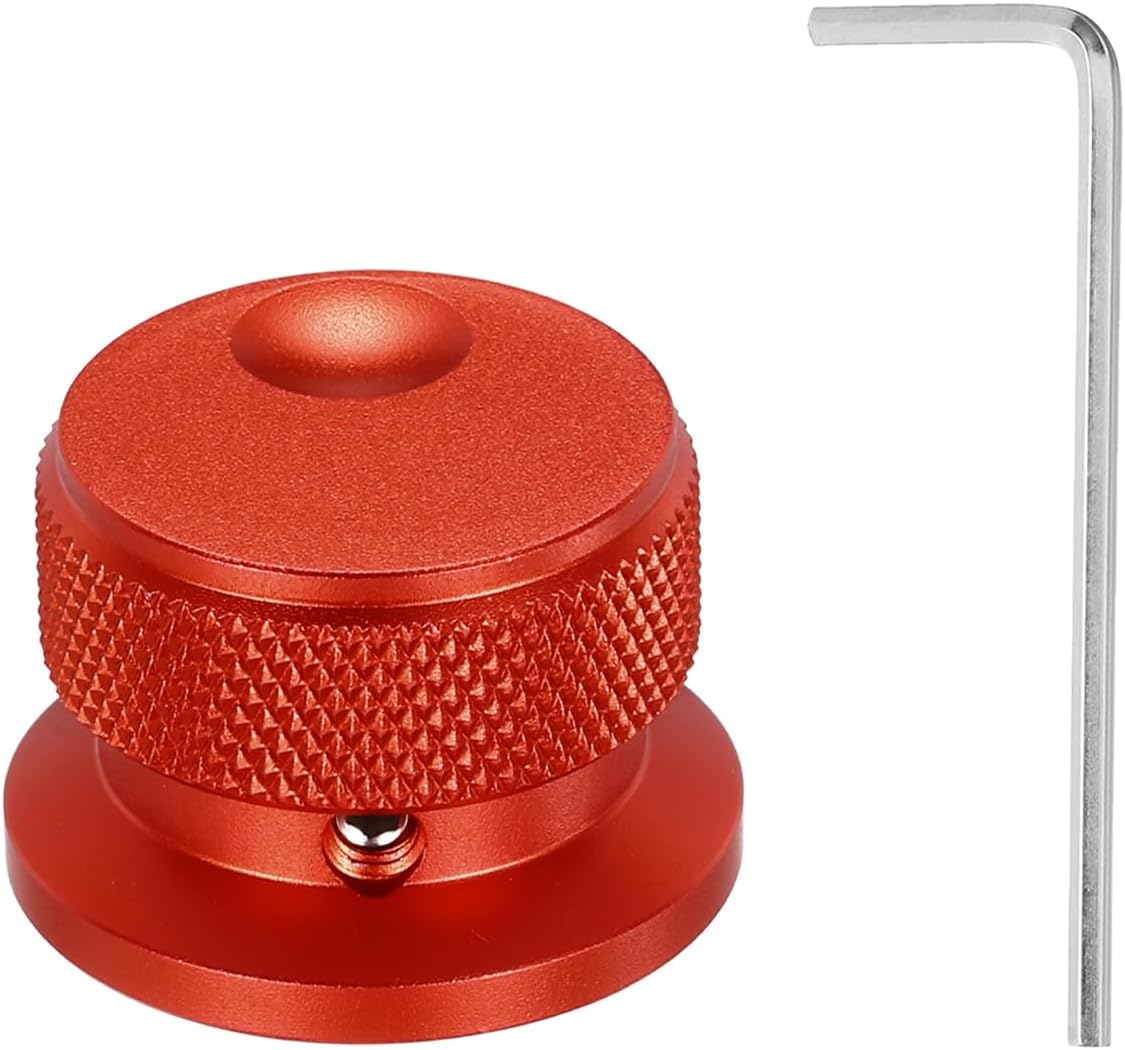 sourcing map 1 Pcs Aluminium Potentiometer Knobs, 1/4" (6mm) Universal Volume Tone Control Knobs with Oval Groove Indicator for Guitar, 4/5" Red(30x20mm)
