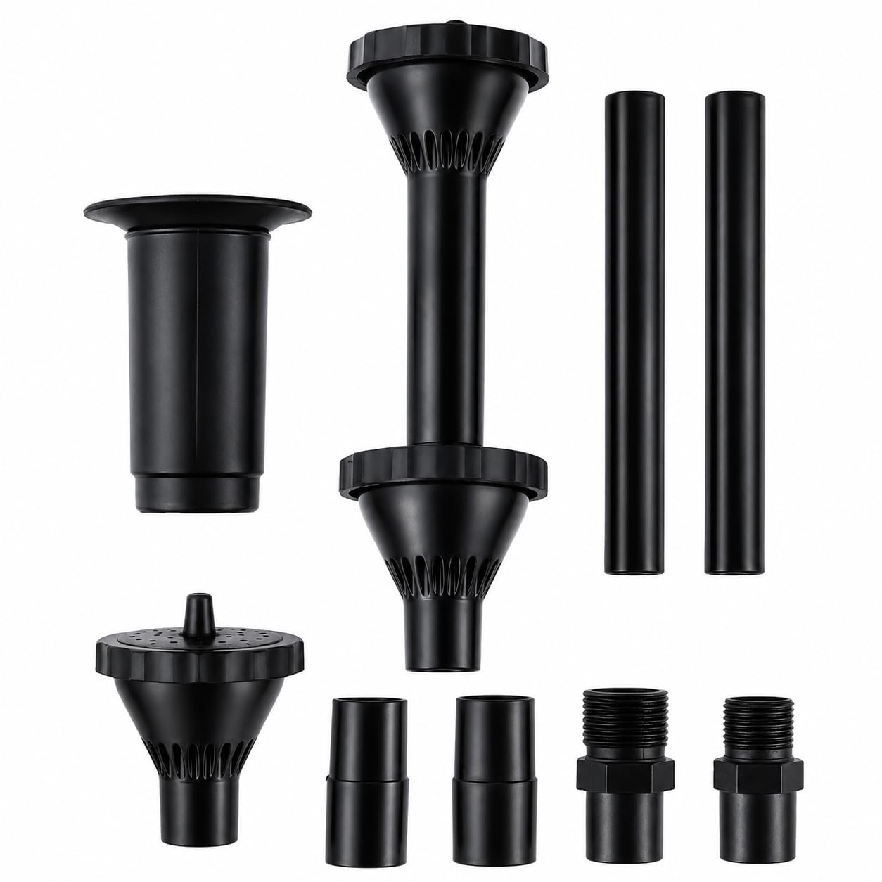 TOPBATHY Fountain Nozzle kit, 9Pcs Plastic Mushroom Spray Nozzle, Pond Pumps Water Fountain Attachment for Submersible Pump Garden Water Feature, Easy Installation