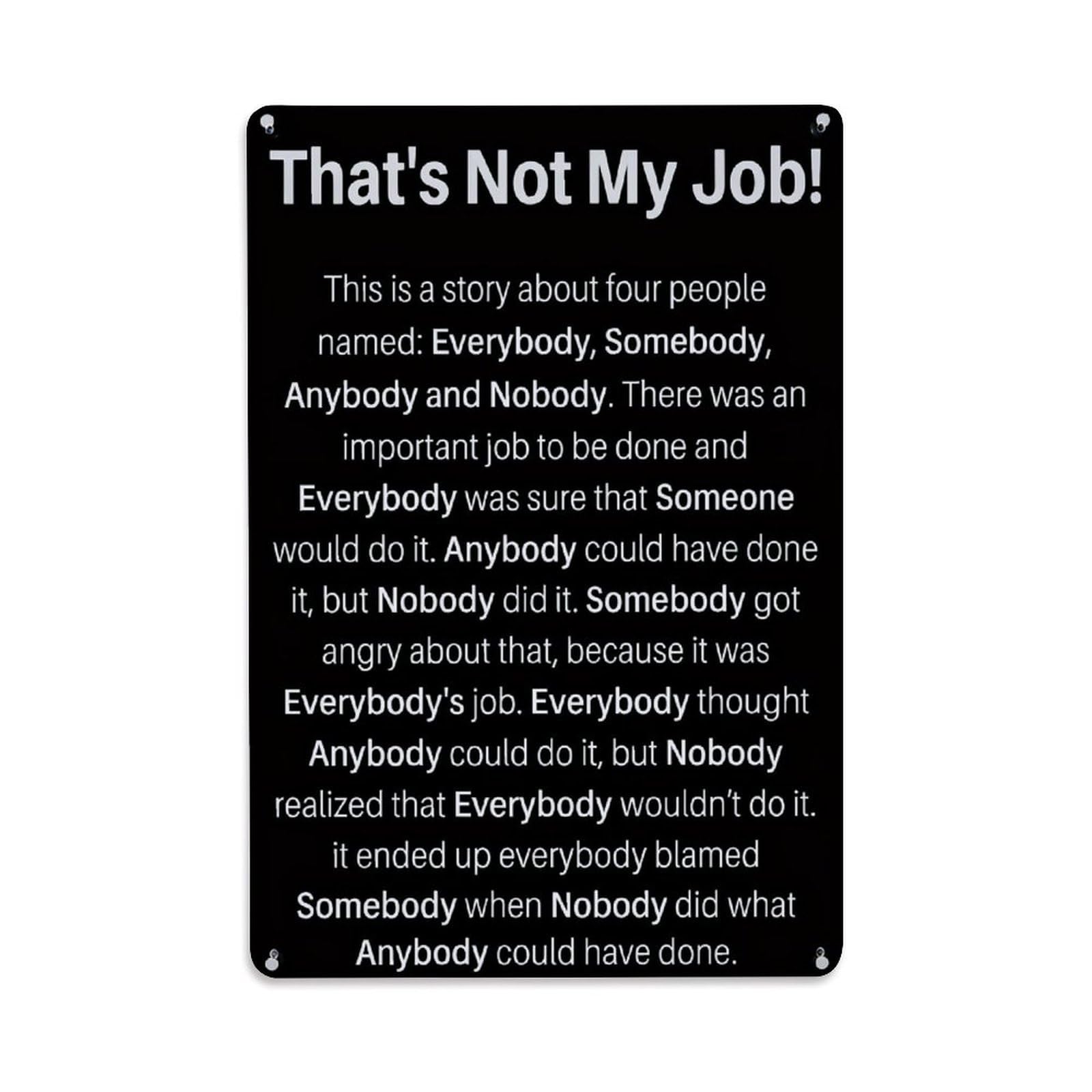 Thats Not My Job Story_3 Retro Metal Tin Sign, Vintage Metal Poster for home, Gaming Room, Studio Workshop,Bar,Garage Wall Art Decor 8x12 Inch