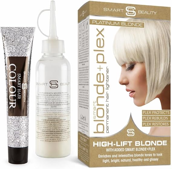 Platinum Blonde Hair Dye with added Plex Hair Care Conditioner, Permanent Hair Colour with Natural Platinum Hair Toner for Blonde Hair, Vegan Hair Dye, Cruelty-Free - Smart Beauty Hair Colour