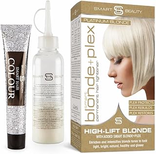 Smart Beauty Platinum Blonde Hair Dye Permanent, with Plex Anti-Breakage...