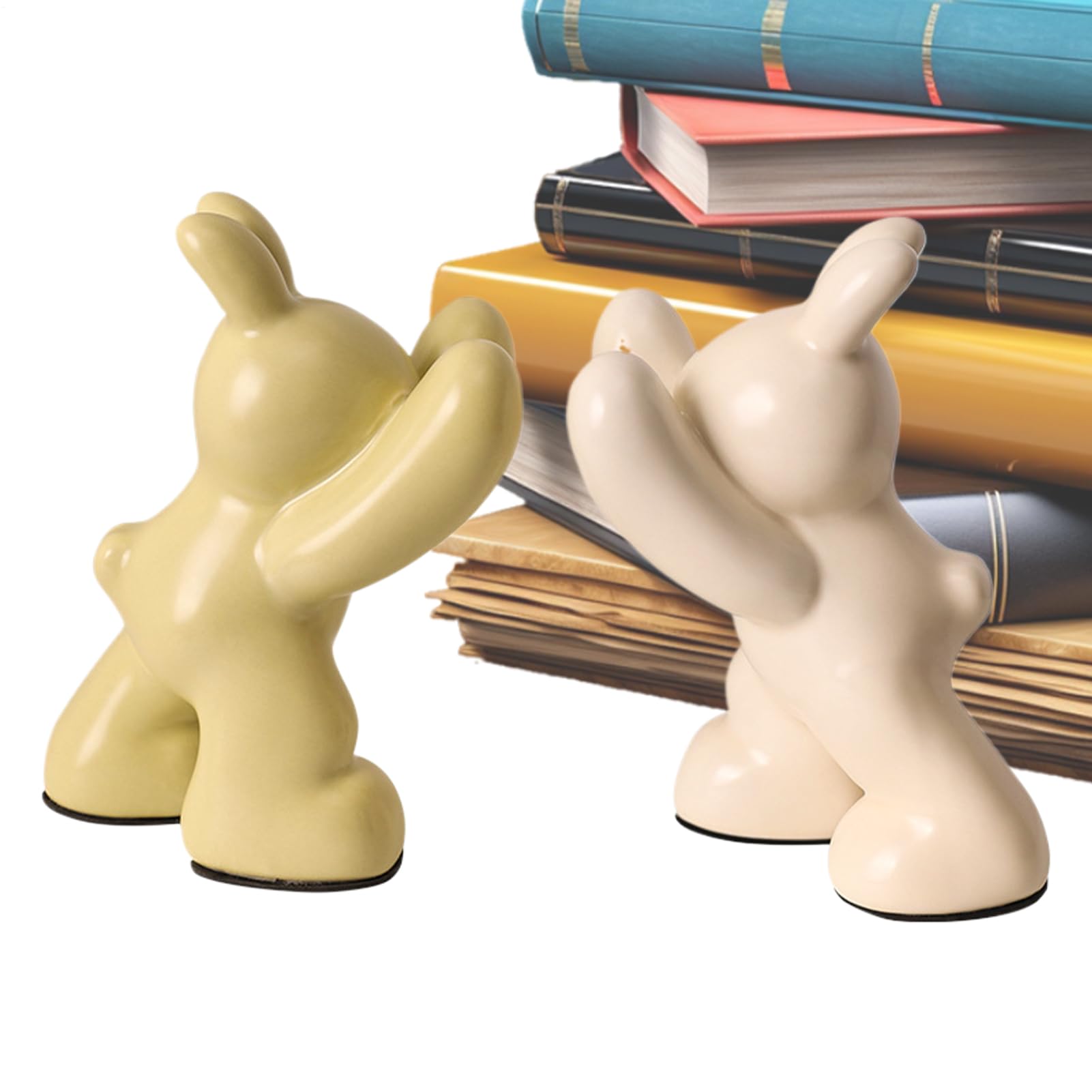 Porte-Livres pour Étagères de Salon : Un Lapin en Céramique pour Sublimer Votre Coin Lecture Cocooning