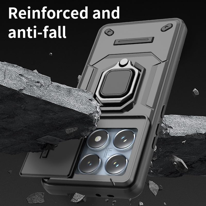 BESINPO Custodia per Xiaomi 14T Pro, compatibile con Magsafe con protezione contro i carri armati, in vetro, antiurto, magnetica, Xiaomi 14T Pro, cover posteriore traslucida opaca, cover sottile