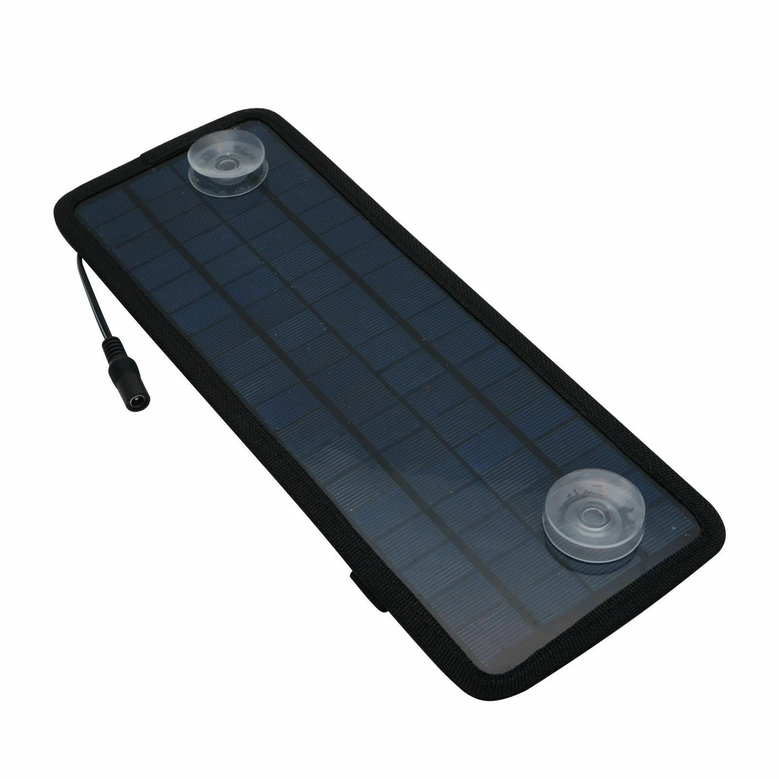 Baceyong Alimentatore di ricarica a batteria da 12-24 V 5 W per auto, barca, yacht, presa accendisigari, pannello solare con clip per batteria