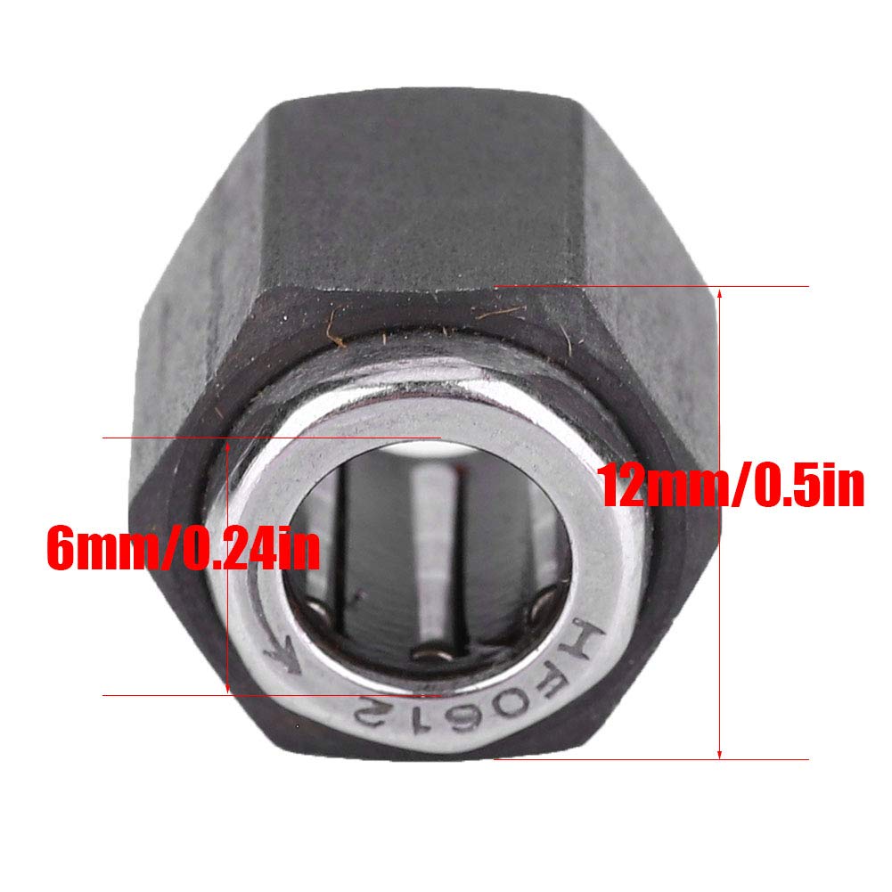 One Way Bearing, RC Car Pull Starter 6mm Hex Nut One Way Bearing Engine One Way Bearing RC Bearing for Vertex VX SH 16 18 21 1/8 1/10 Nitro Engine RC Car (T10045 12MM)