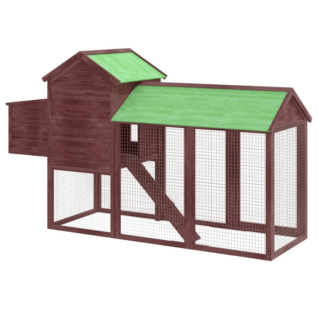 Gallinero moca 193 x 65 x 117 cm de madera maciza de pino con nido, rampa y zona para dormir, estable gallinero para aves de corral, patos y conejos