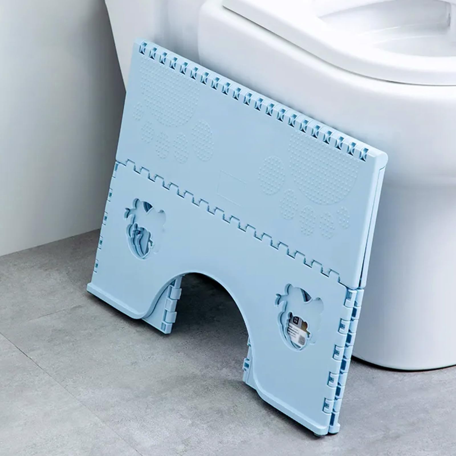 Sgabello WC pieghevole, sgabello per WC, bagno Squatty Potty Schemel per contro le emorroidi, stitichezza, gonfiore, poggiapiedi, per adulti e bambini (blu)