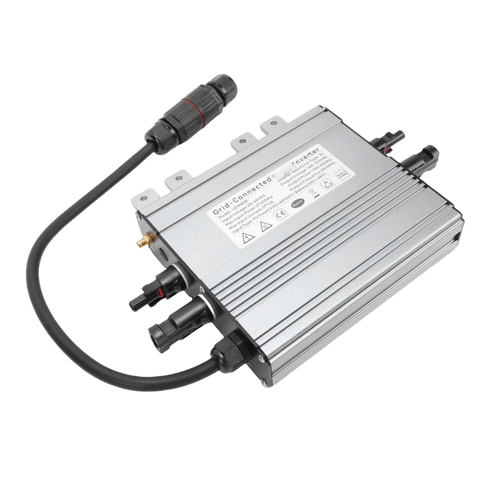 RiToEasysports inverter, inverter solare in lega di alluminio per centrali elettriche da balcone, IP65 impermeabile, prestazioni efficienti con monitoraggio remoto