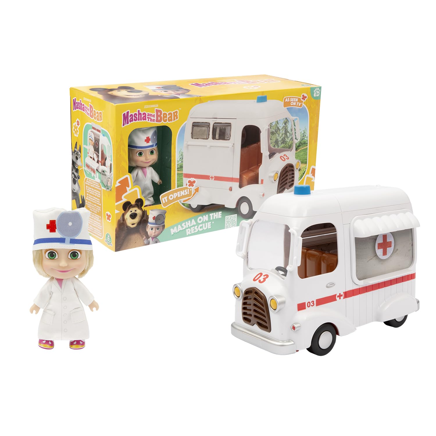 Set bambola Giochi Preziosi MHA55000 MASHA E ORSO con ambulanza ruota
