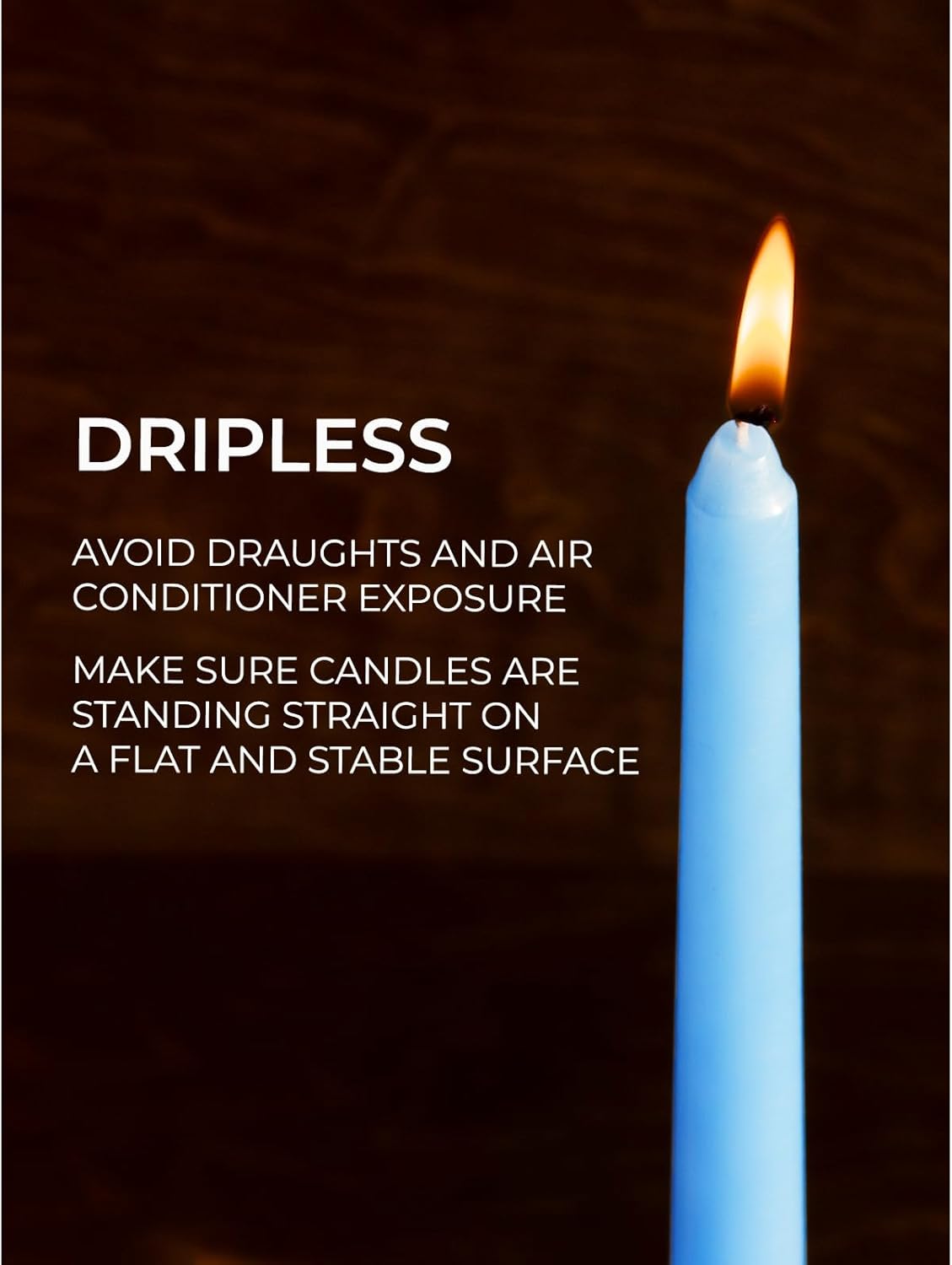 CANDWAX 12 inch Light Blue Taper Candles Set of 12 - Unscented Smokeless Dripless Tall Candle Sticks - Perfect for Special Occasions, Ordinary Dinners and as Easter Candles - Light Blue Candlesticks