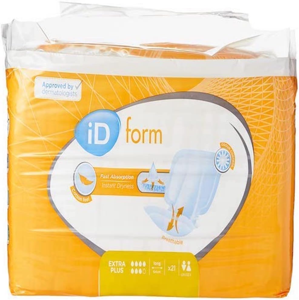 iD Sensitive Form Extra Plus Disposable Incontinence Pad – Super Absorbent, Discreet Design, Anti Leak Protection, Wetness Indicator, Odour Control, Women & Men, Adult Nappies, 2310ml, 20 Pads