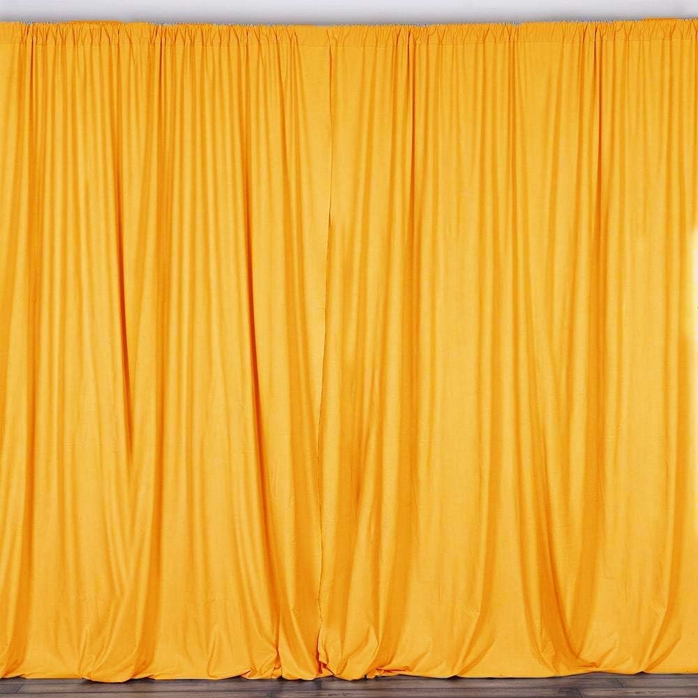 lovemyfabric 100% Polyester Poplin Window Curtain Panel/Stage Backdrop/Photography Backdrop-Marigold (2, 58"X120")