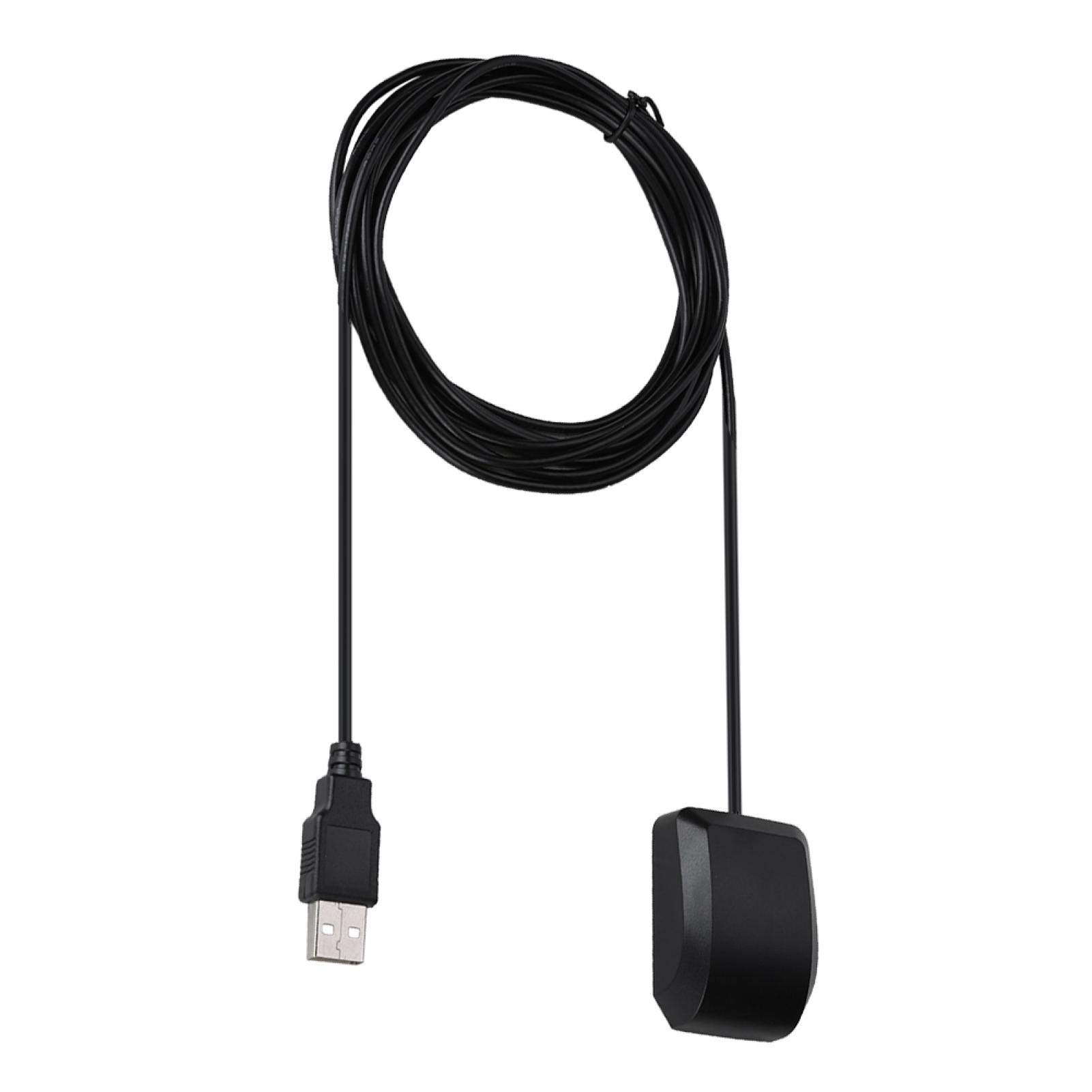 Antena receptora GPS USB, 2 en 1 Antena GPS GLONASS para Coche Adaptador aéreo Puerto USB con Cable de 3 Metros Cámara de salpicadero para Coche Cámara de Seguridad Vedio Grabador DVR Receptor