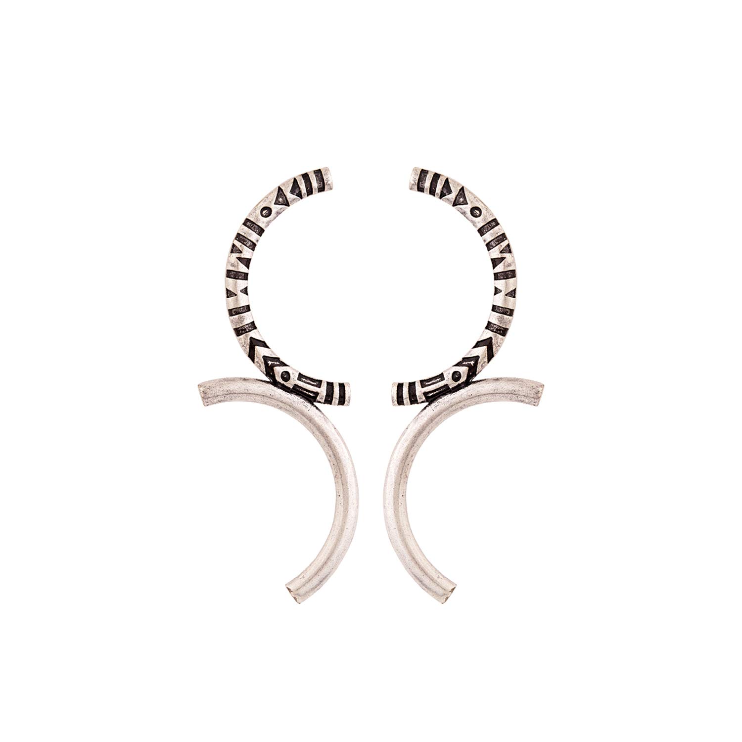 Voylla Aztec Bar Half Circle Earrings