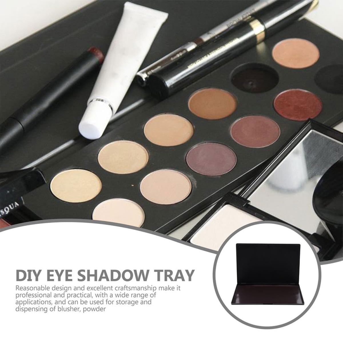 2 Pezzi Palette per Ombretti Vuote Magnetiche in ABS Leggere e Portatili per Fai-da-Te e Make-Up On-The-Go
