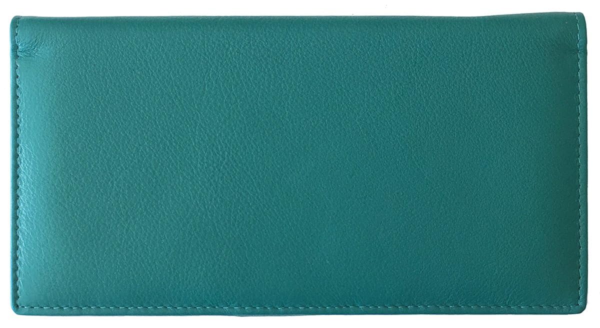 RFID Leather Checkbook Cover With Credit Card Slots and Pen Holder
