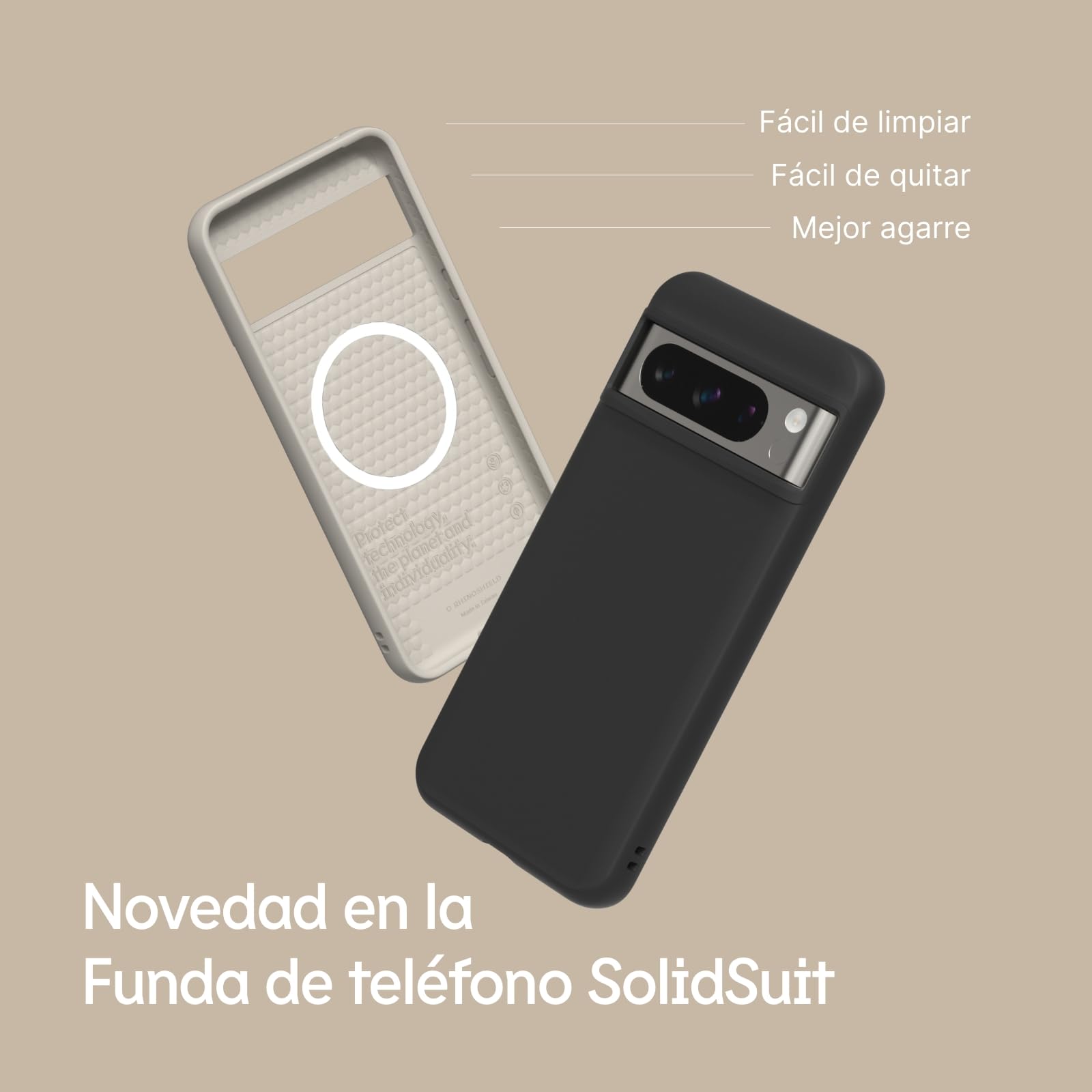 RhinoShield Funda SolidSuit Apta para MagSafe e Pixel 8