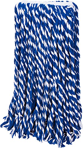 Shine Brite Cotton Mop Head Refill Replacement (Blue and White, 20.5 Oz)