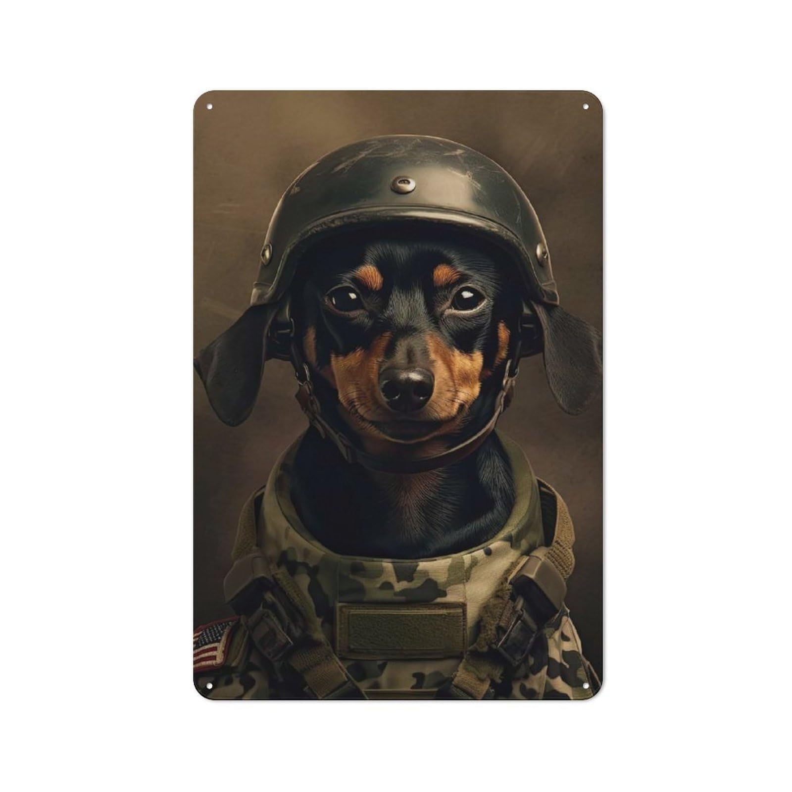 Clean Industrial Miniature Pinscher Soldier Industrial Metal Sign 30x20cm, Studio Wall Art for Loft, Studio, Office Or Creative Room