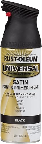 Miniatura 1 de Rust-Oleum 245197 - Pintura en aerosol universal esmaltada 12 onzas paquete de 1 unidad negro satinado