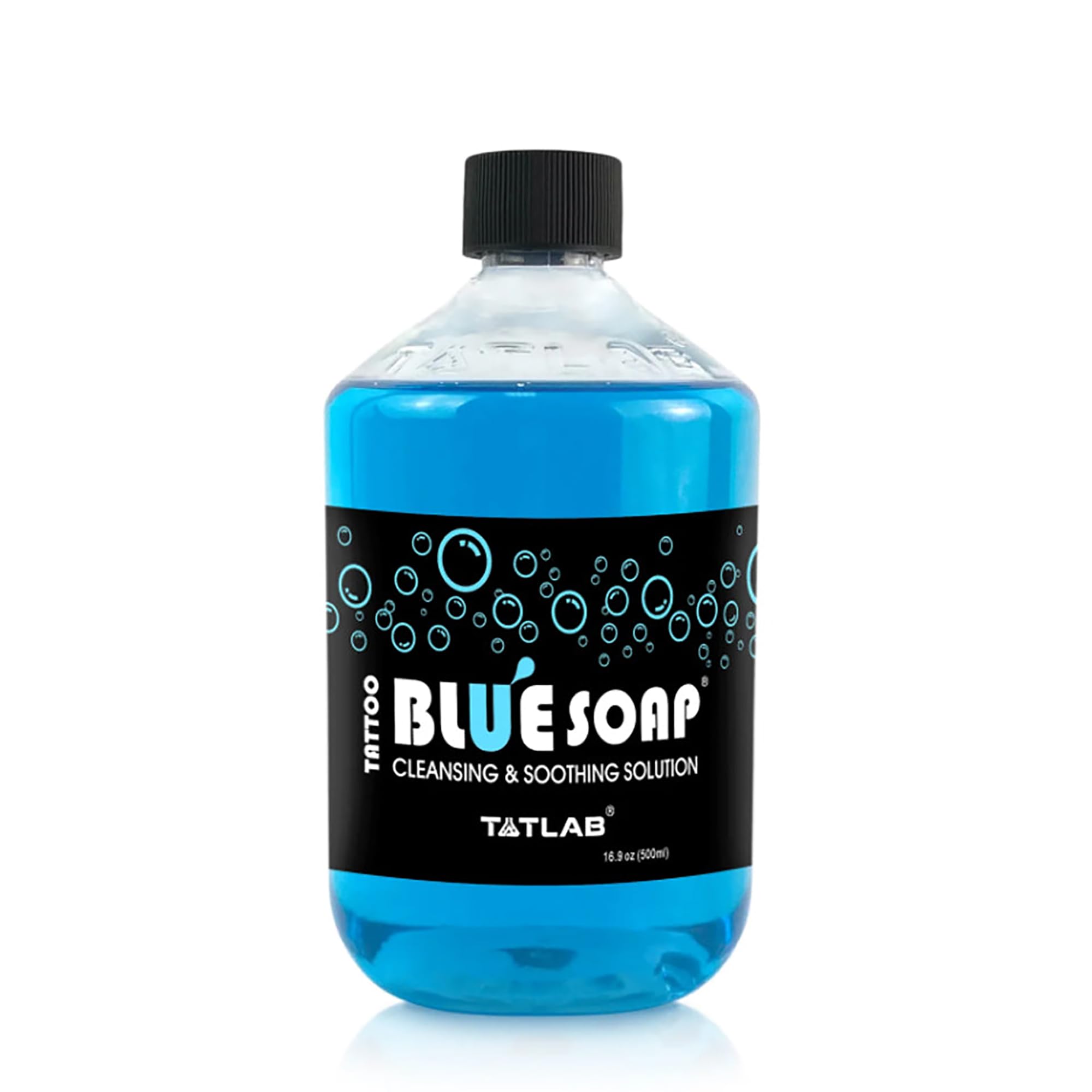 Blue Soap for Tattoo Procedure - 16.9oz (500ml) - Cleans and Soothes Skin - High Concentrate Solution - Made in The USA by TATLAB INC