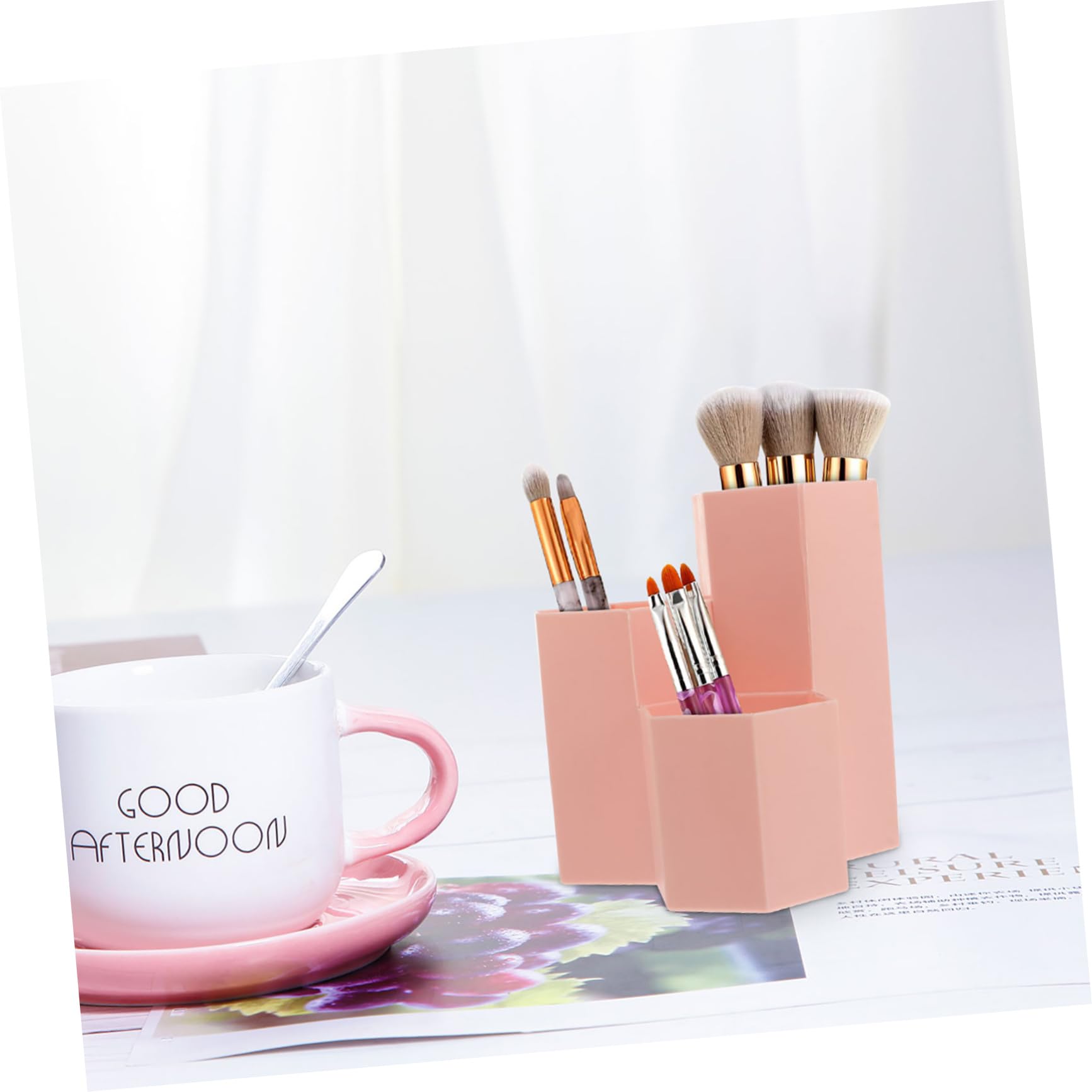 FRCOLOR 3pièces Organiseur De Bureau Multifonctionnel Lattice Pour Maquillage Et Fournitures De Bureau Pot à Crayons Et Rangement De Pinceaux